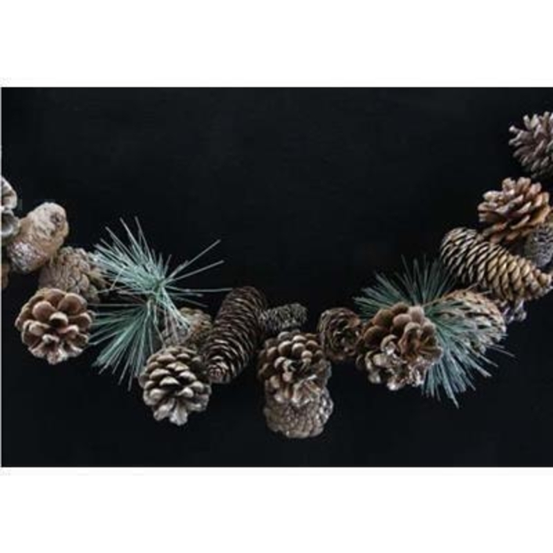 Silver Glittered Cone Fir Garland by Gisela Graham